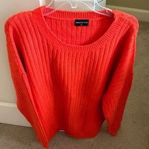 White fox orange sweater